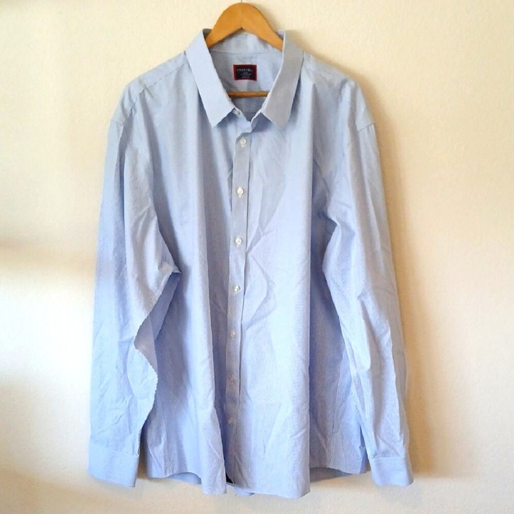 Untuckit Blue Pinstripe Button Up Big And Tall Dress Shirt XXXLC